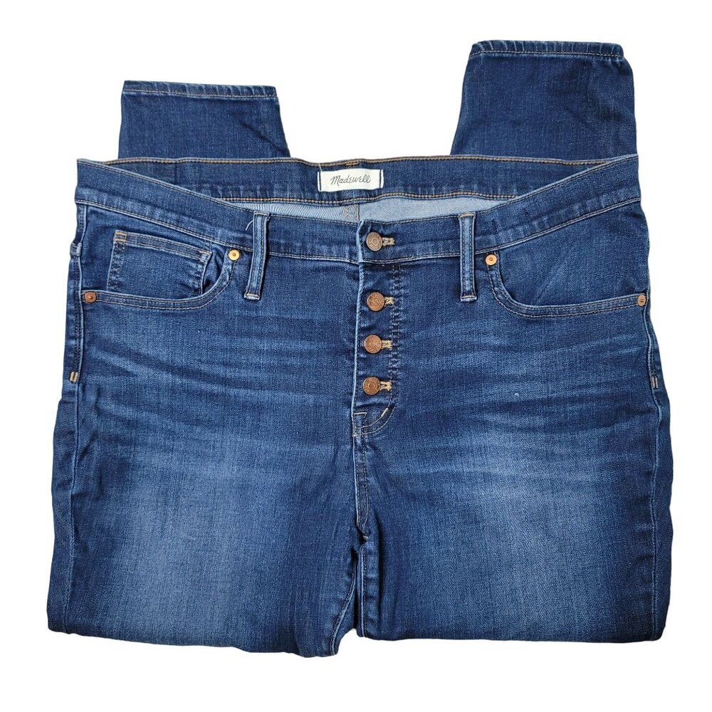 Madewell 9" mid-rise skinny button fly jeans size 34 Petite style AB046 - Picture 4 of 12